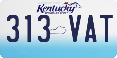 KY license plate 313VAT