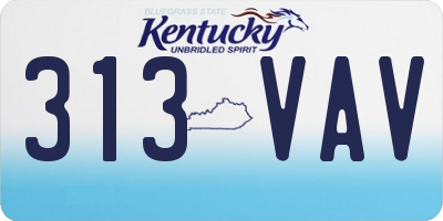 KY license plate 313VAV