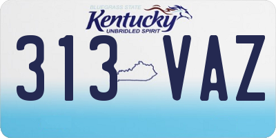 KY license plate 313VAZ