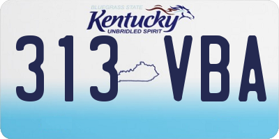 KY license plate 313VBA