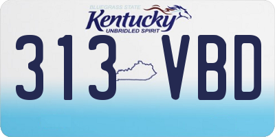 KY license plate 313VBD