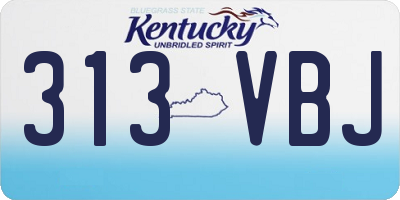 KY license plate 313VBJ