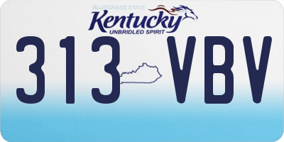 KY license plate 313VBV