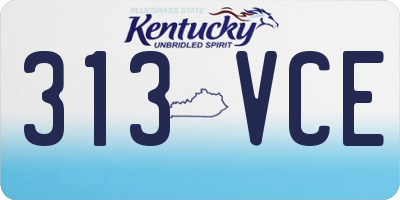 KY license plate 313VCE
