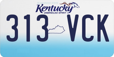 KY license plate 313VCK