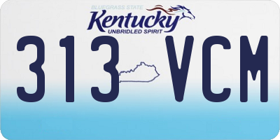 KY license plate 313VCM
