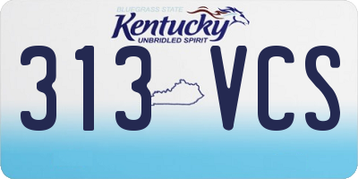 KY license plate 313VCS