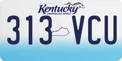 KY license plate 313VCU