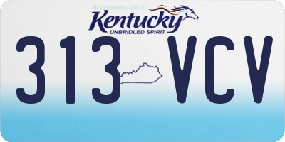 KY license plate 313VCV