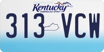KY license plate 313VCW