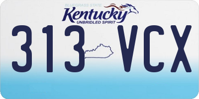 KY license plate 313VCX