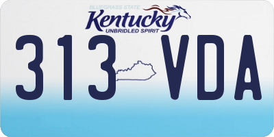 KY license plate 313VDA