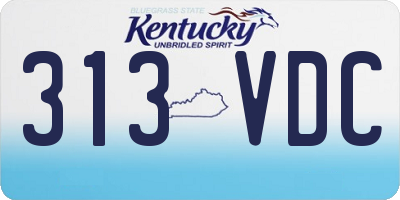 KY license plate 313VDC