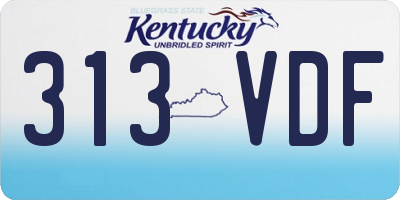 KY license plate 313VDF