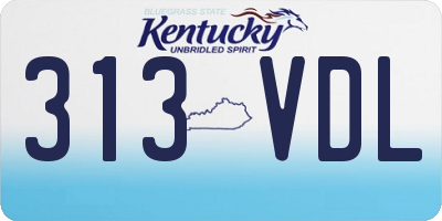 KY license plate 313VDL
