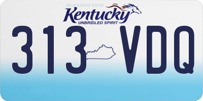 KY license plate 313VDQ