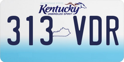 KY license plate 313VDR