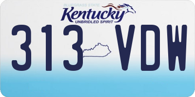 KY license plate 313VDW