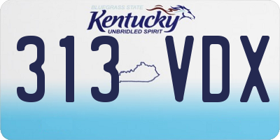 KY license plate 313VDX