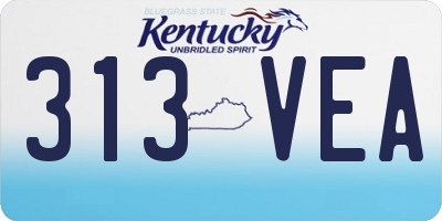 KY license plate 313VEA