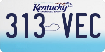KY license plate 313VEC