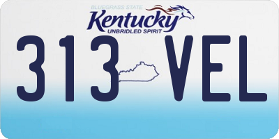 KY license plate 313VEL