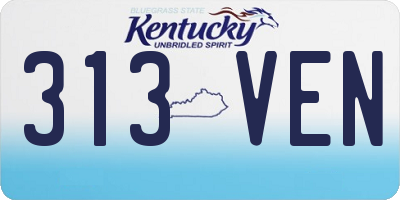 KY license plate 313VEN