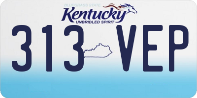 KY license plate 313VEP