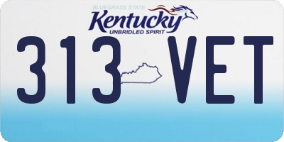 KY license plate 313VET