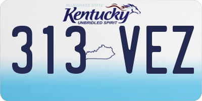 KY license plate 313VEZ