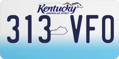 KY license plate 313VFO