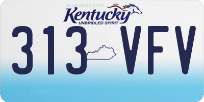 KY license plate 313VFV