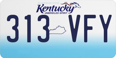 KY license plate 313VFY