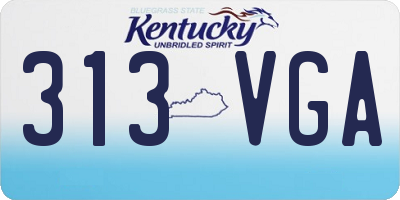 KY license plate 313VGA