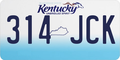 KY license plate 314JCK