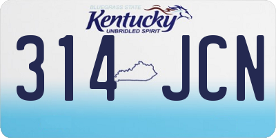 KY license plate 314JCN