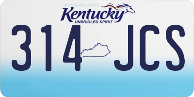 KY license plate 314JCS