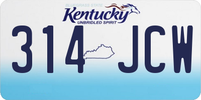 KY license plate 314JCW