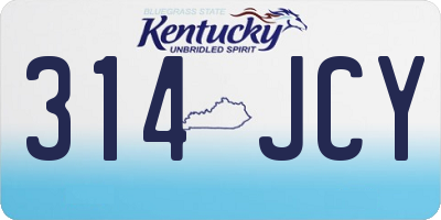 KY license plate 314JCY