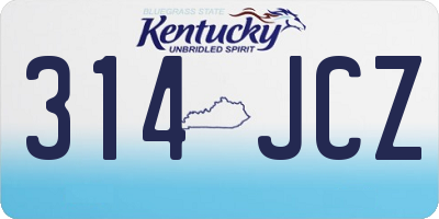 KY license plate 314JCZ