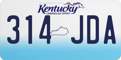 KY license plate 314JDA