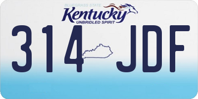 KY license plate 314JDF