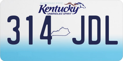 KY license plate 314JDL