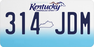 KY license plate 314JDM