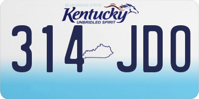 KY license plate 314JDO