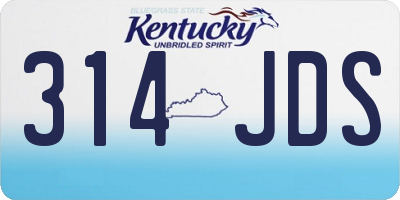 KY license plate 314JDS