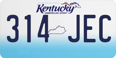 KY license plate 314JEC