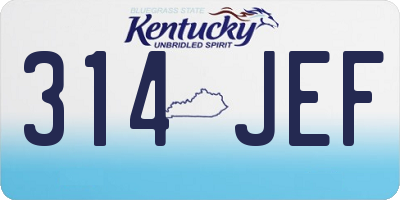 KY license plate 314JEF