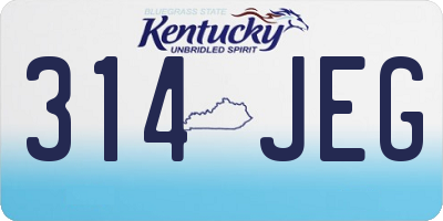 KY license plate 314JEG