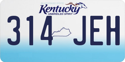 KY license plate 314JEH